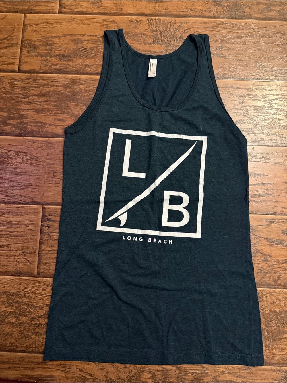 American Apparel Black Long Beach Ca tank top
